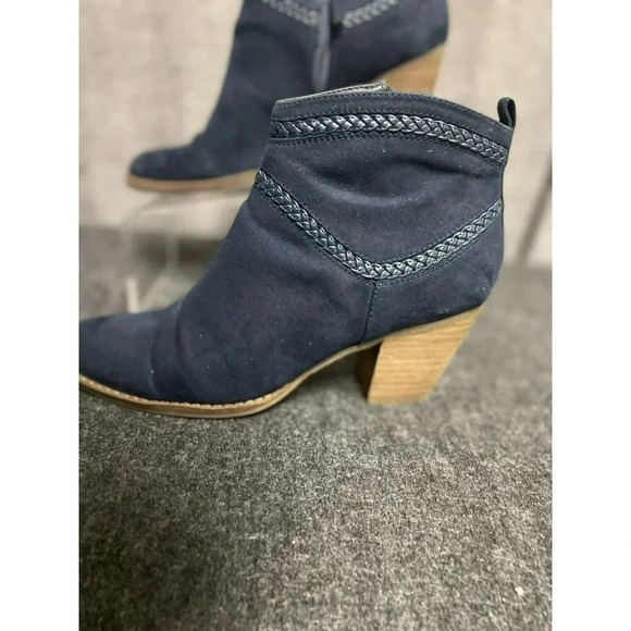 DV8 Dolce Vita Womens Ankle Boot Size 6.5 Blue Zip Block Heel Ladies Western - Picture 2 of 14